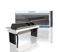 SCHÜTTE Multiprise Pliable pour Plan de Travail (2 Ports USB et 2 Prises de 230 V), Prise encastrable pour la Cuisine à équiper, Prise de Table en Acier Inoxydable