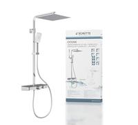 Ensemble de douche - avec tablette verre anthracite et mitigeur thermostatique - Ocean SCHÜTTE