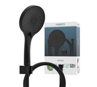 SCHÜTTE RAVEN Flexible de douche avec douchette à main et support mural, pommeau de douche réglable sur 3 positions, kit de douche avec tuyau, pour douche en noir