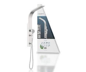 Schütte Sansibar 60085 Panneau Acier Inoxydable sans Robinet, système Effet Pluie, Support Mural et douchette à Main, kit Complet Douche