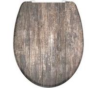 SCHÜTTE - Old Wood - 82368 - Abattant WC en Duroplast avec système d'abaissement automatique et fonction détachable, compatible avec la majorité des cuvettes WC