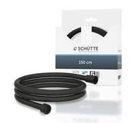 SCHÜTTE Tuyau de douche de 1,5 m - Avec protection anti-torsion - Longueur : 150 cm - En plastique - Avec raccord universel - Noir