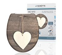 SCHÜTTE - Wood Heart - 82377 - Abattant WC en Duroplast avec système d'abaissement automatique et fonction détachable, compatible avec la majorité des cuvettes WC
