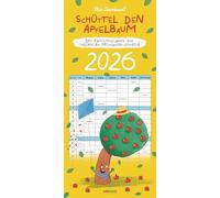 Schüttel den Apfelbaum - der Familienplaner zur beliebten Mitmachbuchreihe von Nico Sternbaum - Monats-Wandkalender 2026 zum Aufhängen, mit ... "Wink dem Wal", "Kitzel den Kakadu" und mehr