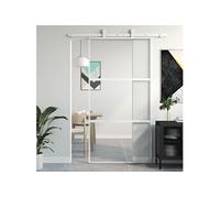 vidaXL Porte coulissante blanc 102,5x205 cm verre trempé aluminium 155206