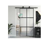 Schuifdeur 102,5x205 cm gehard glas en aluminium zwart155212
