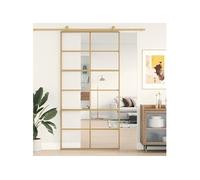 vidaXL Porte coulissante doré 102,5x205cm verre ESG clair et aluminium