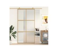 Schuifdeur 102,5x205 cm mat ESG-glas en aluminium goudkleurig155159