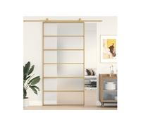 Schuifdeur 102,5x205 cm mat ESG-glas en aluminium goudkleurig155165