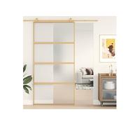 Schuifdeur 102,5x205 cm mat ESG-glas en aluminium goudkleurig155183
