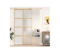 vidaXL Schuifdeur 102,5x205 cm mat ESG-glas en aluminium goudkleurig155189 G