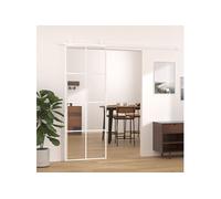 Schuifdeur 76x205 cm ESG-glas en aluminium wit151668