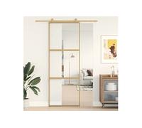 Schuifdeur 76x205 cm helder ESG-glas en aluminium goudkleurig155148