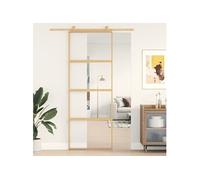 Schuifdeur 76x205 cm helder ESG-glas en aluminium goudkleurig155178
