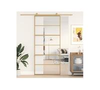 vidaXL Porte coulissante doré 90x205 cm verre ESG clair et aluminium
