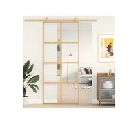 vidaXL Schuifdeur 90x205 cm helder ESG-glas en aluminium goudkleurig155185 G