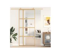 Porte Coulissante Verre ESG Dépoli Aluminium 102,5x205 cm Blanc Grange vidaXL