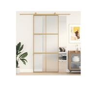 vidaXL Schuifdeur 90x205 cm mat ESG-glas en aluminium goudkleurig155158 G