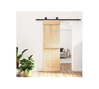 Porte coulissante et kit de quincaillerie 70x210 cm pin massif, porte intérieure, porte de grange intérieure, porte de grange