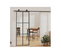 Schuifdeur met beslag 76x205 cm aluminium en ESG-glas3081945