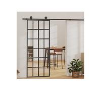 vidaXL Porte coulissante et quincaillerie Verre ESG/Aluminium 76x205cm