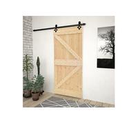 vidaXL Porte coulissante avec kit de quincaillerie 80x210cm Pin massif