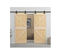 vidaXL Porte coulissante avec kit de quincaillerie 80x210cm Pin massif