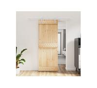 vidaXL Porte coulissante et kit de quincaillerie 80x210 cm pin massif