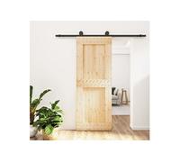 vidaXL Porte coulissante et kit de quincaillerie 80x210 cm pin massif