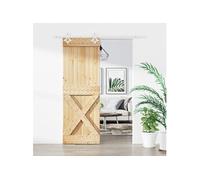 vidaXL Porte coulissante et kit de quincaillerie 80x210 cm pin massif
