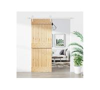 vidaXL Porte coulissante et kit de quincaillerie 80x210 cm pin massif