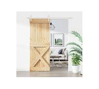 vidaXL Porte coulissante et kit de quincaillerie 80x210 cm pin massif