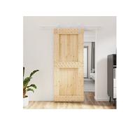 vidaXL Porte coulissante et kit de quincaillerie 85x210 cm pin massif