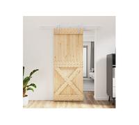 Schuifdeur met beslag 85x210 cm massief grenenhout3203018