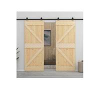 Schuifdeur met beslag 90x210 cm massief grenenhout3057592
