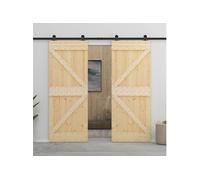 Schuifdeur met beslag 90x210 cm massief grenenhout3057593
