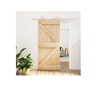 Schuifdeur met beslag 90x210 cm massief grenenhout3203085