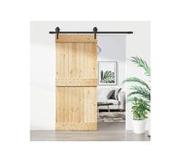Porte coulissante et kit de quincaillerie 90x210 cm pin massif, porte intérieure, porte de grange intérieure, porte de grange