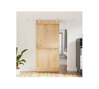 vidaXL Porte coulissante et kit de quincaillerie 95x210 cm pin massif