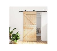 vidaXL Porte coulissante et kit de quincaillerie 95x210 cm pin massif