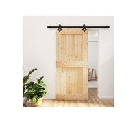vidaXL Porte coulissante et kit de quincaillerie 95x210 cm pin massif