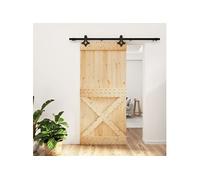 vidaXL Porte coulissante et kit de quincaillerie 95x210 cm pin massif