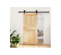 vidaXL Porte coulissante et kit de quincaillerie 95x210 cm pin massif