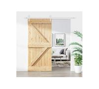 vidaXL Schuifdeur met beslag 95x210 cm massief grenenhout3203250 G