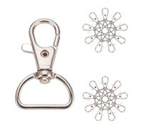 SchUKLATE Lot de 20 fermoirs à griffes de homard rotatifs à 360° pour porte-clés, porte-clés, bijoux, sac à main, rouge