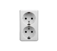 SCHUKO Double prise à poser, version Simon 54 EGSZ2NZ/11