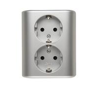 Schuko Double prise encastrée avec Simon 54 EGSZ2PZ/43