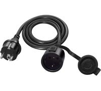 Schuko Europe Male to Female Extension Cable,16A 250V,2 Pole Power Plug with Protective Contact with Cap for UPS PDU,Black,1 m