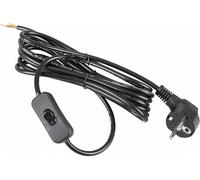 Schuko Power Cable 3 m with Earth Plug + Switch 300 SW Black Open End