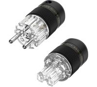 Schuko Power Socket-Clear Rhodium Plated-Noise Reduction-Compatible with Audio Devices and Devices Using Schuko Sockets (16A,125V/250V,3m)
